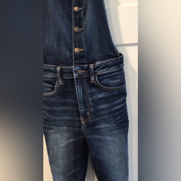American Eagle Womens Size 6 Reg Jegging Overall Bib Overalls Blue Jeans Stretch - Picture 3 of 16